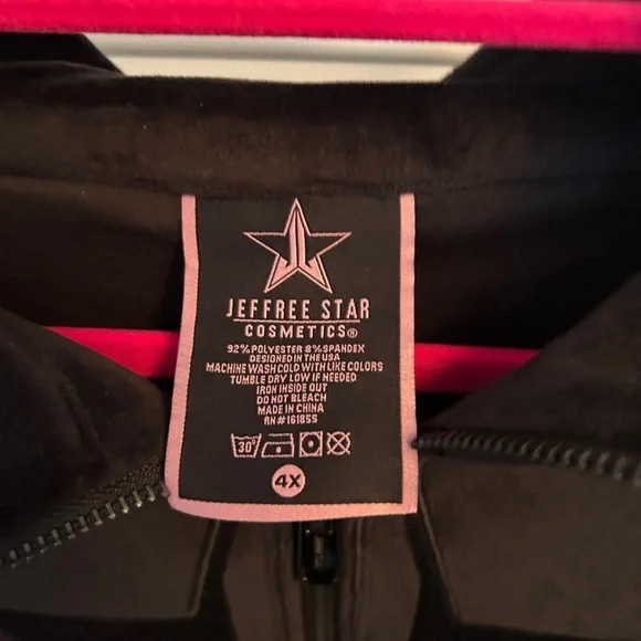 Jeffree Star Black Velour Jacket with Star Design NWOT - Picture 6 of 7